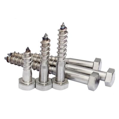 China HEX A2 DIN 571 Stainless Steel Hex Head Lag Wood Car Screws For Furniture for sale