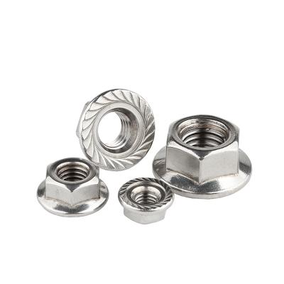 China Heavy Industry SS304 SS316 A2-70 A4-80 Stainless Steel Hex Nuts With Flange Flange Nut DIN6923 for sale