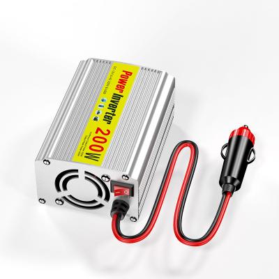 China With AC Plug Outlet Hot Sale 200W USB Port DC 12V To Vehicle Mounted AC 220V Small Volume Hybrid Solar Power Inverter Car Modified Sine Wave Inverter for sale