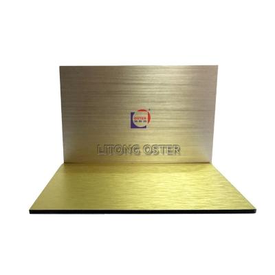 China Modern Hair Line Brushed Aluminum Silver Gold Aluminum Composite Sheet for sale