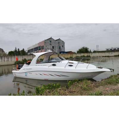 China Luxury 10.08m 33ft fiberglass yacht speed boat fiberglass cuddy cabin fishing boat for sale for sale