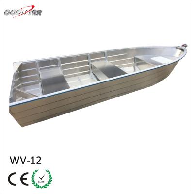 China Hot sales 12ft aluminum all welded aluminum jon boat with bow roller and a bin on the seat for sale