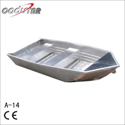 China 14ft 4.25m Small Aluminum Fishing Boat Flat Bottom Aluminum Boat For Sale for sale