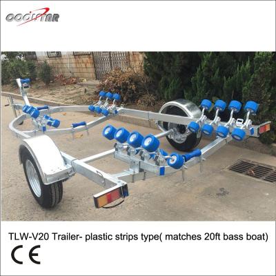 China Aluminum Easy Load Boat Trailer With Idler Wheels For 20 Ft V Aluminum Low Bow Boat for sale