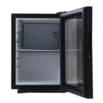 China Single-temperature double glazing, mini glass display cooler showcase vacuum door refrigerator for sale