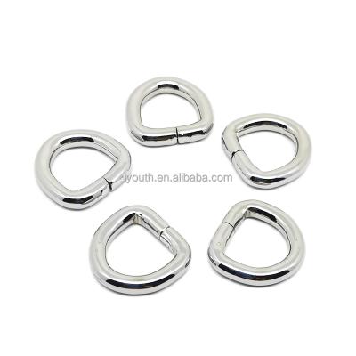 China Garment\jeans\DIY\bags\cover nickel color metal cheap rolling electroplating D-ring for bags strap for sale