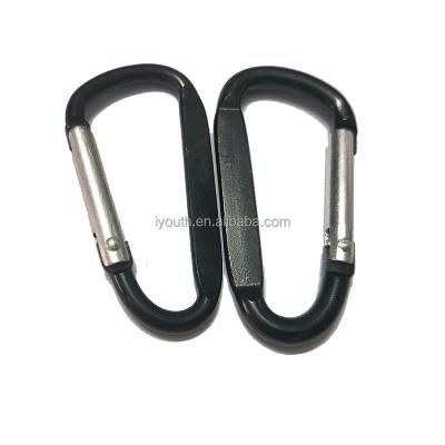 China Retail Industry 3 Different Size 6# 60mm Logo Laser Engraved Bulk Flat Carabiner Clip for sale