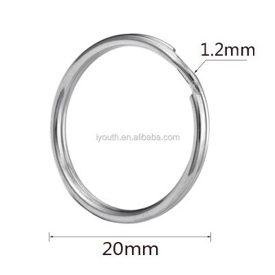 China Promotion Gifts Various Size Outside Diameter Round Key Wire 304 Stainless Steel Split Ring For Key for sale