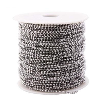 China From Dongguan Factory Directly Sale CLASSIC Various Size 50meters Or 100meters Per Coil Bundle On Roll 304 Stainless Steel Ball Chain for sale