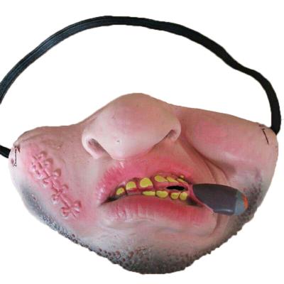 China Latex Half Face Protective Mask Wholesale Funny Horror Half Face Mask/Bar Dance Party Halloween Mask for sale