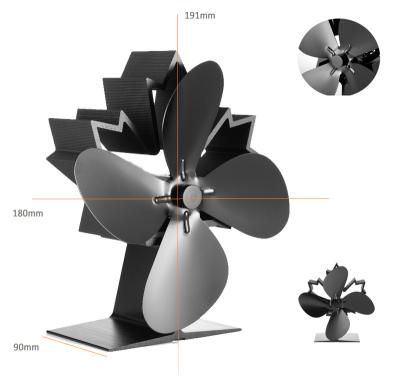 China Other Home Heater 4 Blades EcoFan Indoor Anodized Aluminum Heat Powered Stove Fan Wood Fireplace Burning Accessories for sale