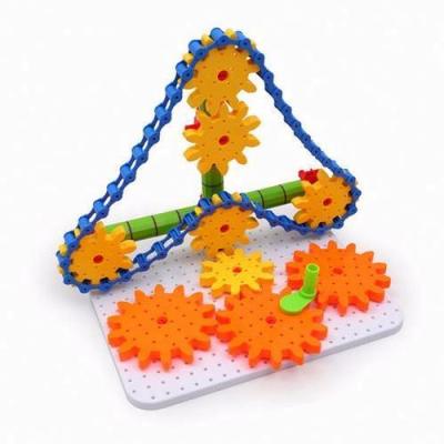 China Safety Light Weight Interesting Children Gear Educational Learning Intellect Blocks Building Construction Gears Small Wheel Plastic Spinning Toy Set For Toys for sale