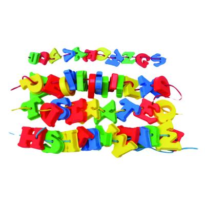 China PE alphabet wire linking educational montessori toys kids for sale