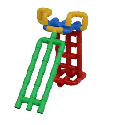 China Cartoon Toy Pipe Works Building Rod Block Interlocking Toys Set For Kids Plastic for sale