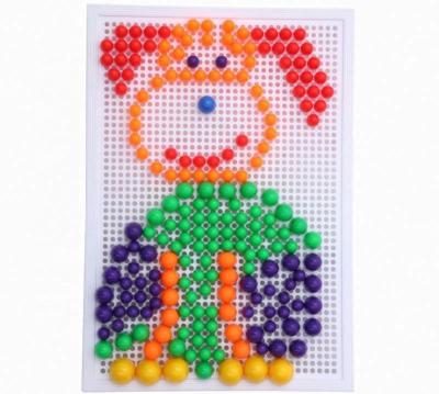 China Non-toxic/Safety/Light/Portable Hot Selling Different Colorful Beads Diy Kids DIY Peg Board Plastic Puzzle Toys for sale