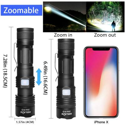 China Zoomable 10W Powerful 1000 Lumens 5 Modes Waterproof Outdoor Tactical LED Flashlight Torch Zoomable Camping Usb Rechargeable Flashlights for sale