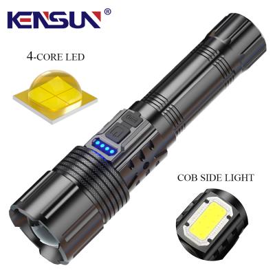 China China 18650 XHP50 LED Flashlight Hot Selling Power Emergency Light Torch Flashlight China 18650 USB Rechargeable Waterproof Flashlight COB Display for sale