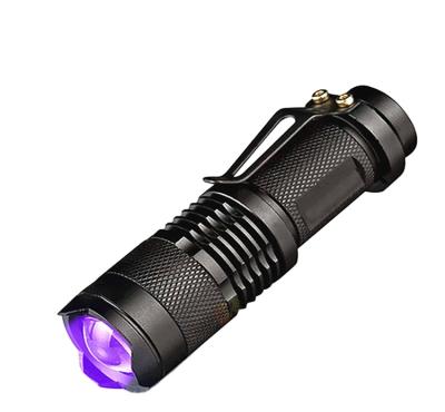 China Aluminum Alloy Hot Sales Convex Lens 3.95nm LED Mini Zoomable Torch Waterproof UV LED Flashlights for sale