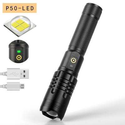 China Tactical Led Flashlight XHP Bright 50 Zoomable Powerful Military Waterproof High High Lumens Rechargeable Light Torch 5 Modes 3500 Lumens for sale