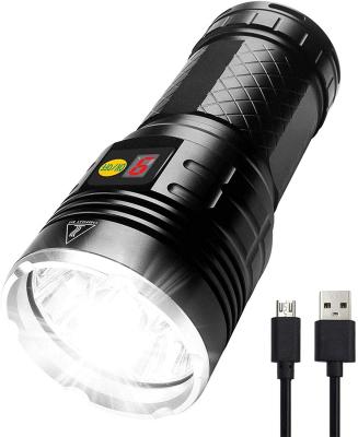 China Super Bright Usb 4 Powerful Modes 10w T6 Flashlight Waterproof Aluminum Skidproof Flashlight Rechargeable Led Tactical Flashlight For Searching for sale