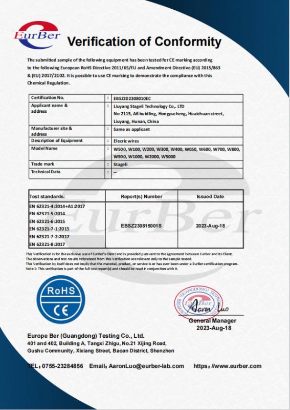 Elecric wires - Liuyang Stageli Technology Co., Ltd.