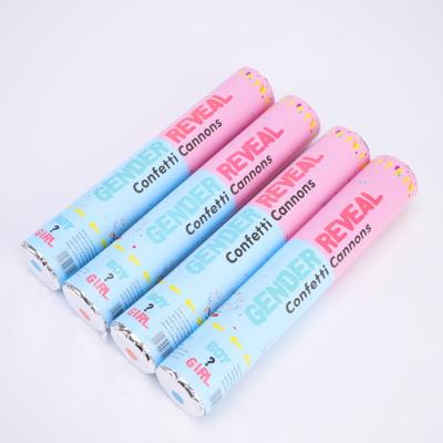 China Pink Blue Biodegradable Wedding Confetti Poppers Gender Poppers for sale