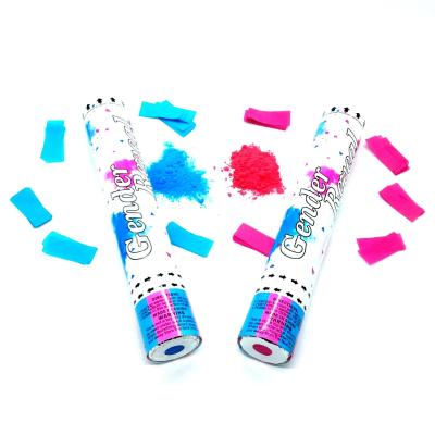 China 30cm Handheld Gender Reveal Smoke Confetti Powder Cannon with Air Compressed Power for sale