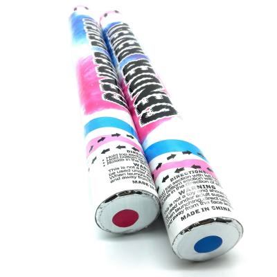 Chine garçon ou fille sexe révéler confetti de papier tireur couleur courir poudre fumée biodégradable ignifuge fête popper confetti c à vendre