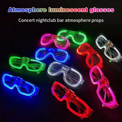 China LED Toy Color Shutter Glow Glasses Party LED Eye Glasses Birthday Party Supplies Flash Changing 3D Luminous Glasses for sale