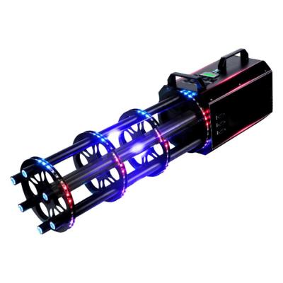 China Dj Bar Atmosphere Handheld Six Shots Gatling Electric LED Confetti Gun Cannon Nightclub Spray Paper Confetti Machine for sale