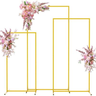 China Gold Frame Event Party Balloon Backdrop Rustic Wedding Ceremony Arch Square Wedding Metal Arch for sale