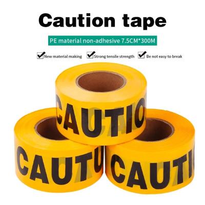 China Non Adhesive PET Barrier Tapes Safety Caution Printing PP Warning Tape for sale