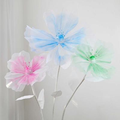 China New wedding props road flower stage foam paper flower true silk screen wedding decoration window decoration for sale