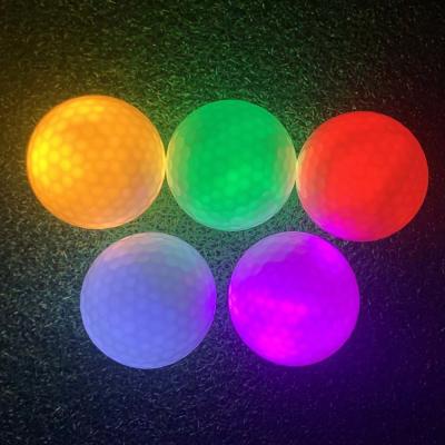 China Sports Theme Customized Glow In The Dark LED Golf Balls for Men Women Kids for sale