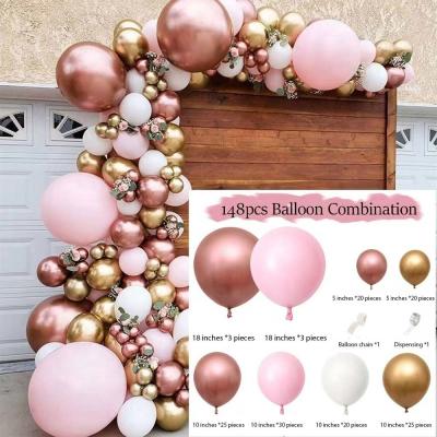 China Decoración de la fiesta de bodas y cumpleaños Niños Niña adulta Bebé Ducha Púrpura Globos rosados Kit de arco de guirnaldas Macaroons Globos de látex en venta