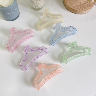 China Wholesale Fashion Bath Hair Clips Matte Plastic Hair Claw Large Ladies Hair Candy Color Claw for sale