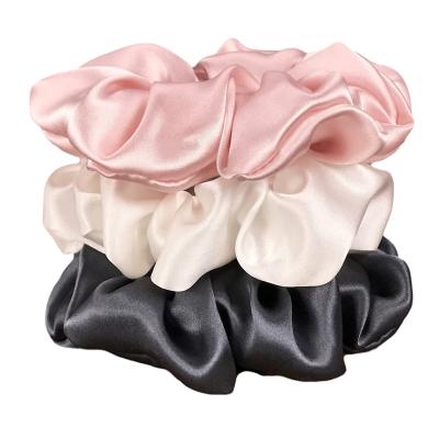 China Japan elastic shiny satin and Korean silk stocking style factory management Moq scrunchies hair band hair accessories for sale