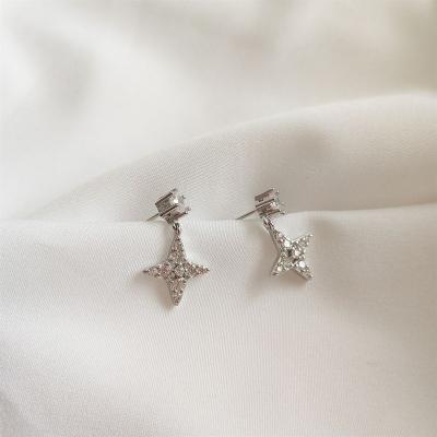 China CZ Casual/Sporty Shining Stars 925 Sterling Silver Dangling Earrings for sale