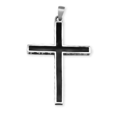 China Jesus Christian Cross Black Casual/Sporty 925 Sterling Silver Pendant for sale