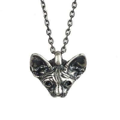 China Vintage Cat Animal 925 Sterling Silver DIY Casual/Sporty Pendant for sale