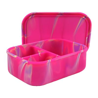 China Freshness Preservation Reusable Dishwasher Lunch Bento Box With Bag Leakproof Microwave Bpa Free Silicone Lunch Boxes For School Kids for sale