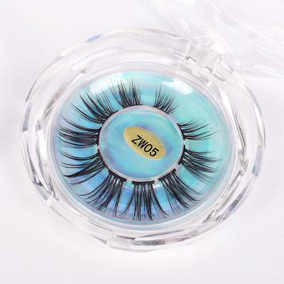 China New Style Natural Long Faux Mink 3D Segmented Full Strip Eyelash Adhesive Eyelashes Eyelash Extension for sale