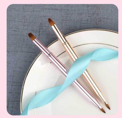 China Single Brush Mini Retractable Lip Brush Double Smudge Concealer Brush ALOECOME High End Side Reuse Lipstick Brush for sale