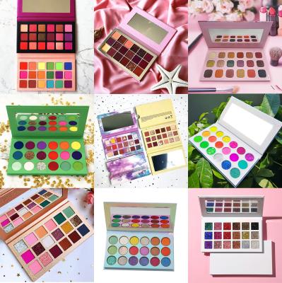 China Waterproof Eye Makeup Glitter Eyeshadow Palette Custom Vegan Pigmented Eyeshadow Rainbow Eyeshadow Palette for sale