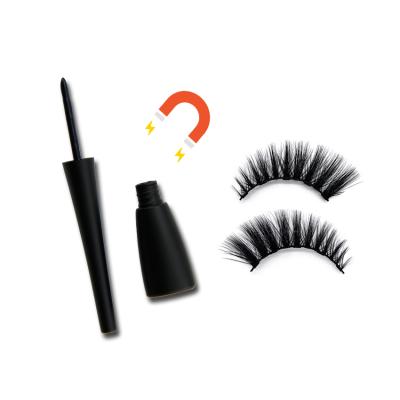 China Custom Wholesale Waterproof Logo Adhesive Gel Eye Liner Magnetic Eyelashes With Eyeliner for sale