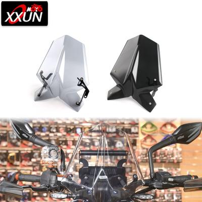 China ABS Plastic XXUN Motorcycle Parts Windshield Wind Deflector Wind Deflector With Bracket For KTM Duke 125 Duke 390 2017 2018 2019 2020 2021 for sale