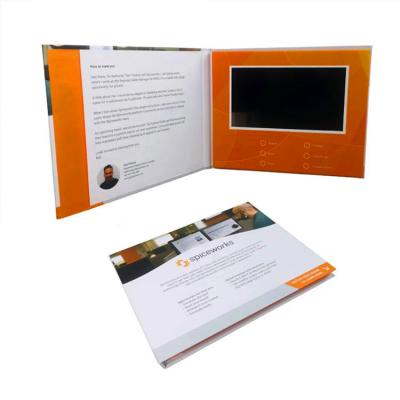 China All Fast Shipping 7inch Hardcover Booklet Video Card With LCD Screen For Christmas Thanksgiving Wedding for sale