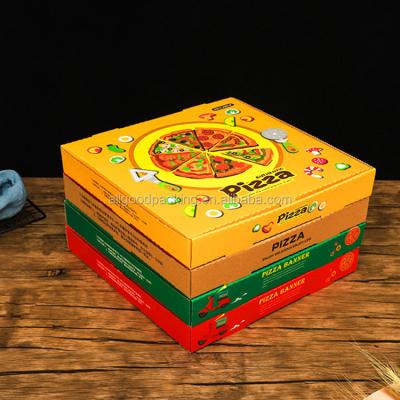 China Handmade Wholesale Custom Corrugated Cardboard Black Pizza Box For 12inch And 16inch for sale