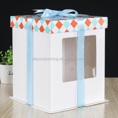 China Handmade Food Use And Plastic Material Industrial Cake Packing Box With Clear Window for sale