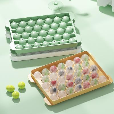 China Yiehoom OEM/ODM Moldes de Para de helado Viable Plastic Silicone Fondant Mold Round Ice Cube Tray with Lid Ice Tray for sale